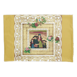 Colagem Vintage Retro com rendas e flores