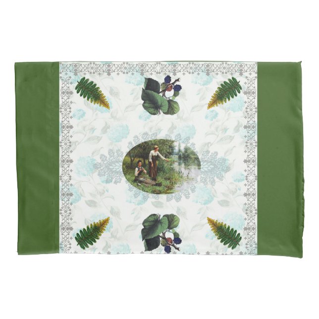 Colagem Vintage Retro com rendas e flores (Frente-Esquerda)