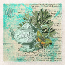 Colagem Vintage Teapot & Ephemera
