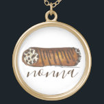 Colar Banhado A Ouro A vovó italiana da cozinha de Nonna é Cannoli Paer<br><div class="desc">Design apresenta uma ilustração original de uma deliciosa massa de cannoli de chocolate. Um favorito da comida italiana! Este design de folha de papel italiano também está disponível noutros produtos. Não vê o que está procurando? Precisa de ajuda para a personalização? Entre em contato com Rebecca para ter algo projetado...</div>