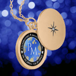 Colar Banhado A Ouro Aniversário Casado do Elegante Nove Lapis Lazuli<br><div class="desc">Celebrar o 9º aniversário de casamento com este caixão comemorativo! As letras brancas elegantes com um confete hexagonal à base de pirita num fundo azul-azure especulado acrescentam um toque memorável para esta ocasião especial e para esta etapa. Personalize com as iniciais do casal, uma mensagem especial, e as datas de...</div>