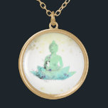 Colar Banhado A Ouro *~* AP33 Aqua Buddha Botânica Lotus<br><div class="desc">(( ID de pesquisa AP33 para designs semelhantes )) Simples e Minimal Abstrato Boho Zen Watercolor com áreas DOURADAS. Há opções em forma e cores de revestimento metálico em Prata e Placa Dourada. * Garland Botânica Boêmica Energeticamente Avançada / Floral Buquê / Flores Pastel Moderno Popular Suavemente Colorido Buda Artística...</div>