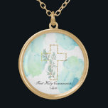 Colar Banhado A Ouro *~* AP35 Confirmação Cristã Cruzada<br><div class="desc">( procure por designs semelhantes no AP35 e no AP40 ) Religioso Cristão Católico abençoou Dourado Cruzado NECKLACE / PENDANT por uma garota de qualquer idade, de criança a adolescente/adolescente a mais velho cidadão. A design se você personalizar/personalizar. Serve bem para um dia especial ser lembrado. Qualquer seguidor do cristianismo...</div>