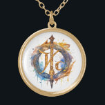 Colar Banhado A Ouro *~* Artsy AP87 RUNE Nórdico VIKING Inspirado<br><div class="desc">(Procure no AP87 itens Viking ou AP40 para itens semelhantes ) - NECKLACE. A imagem é grande, portanto, sinta-se livre para TRANSFERIR para qualquer PRODUTO ZAZZLE que você escolher. JOIAS COM INTENÇÃO (R) - crie sua própria intenção. Use esta legal arte artística criativa moderna, mas vintage, linda alma chegando à...</div>