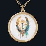 Colar Banhado A Ouro *~*Artsy RUNE AP87 VIKING Nórdico Inspirou Antigo<br><div class="desc">(Procure no AP87 itens Viking ou AP40 para itens semelhantes ) - NECKLACE. A imagem é grande, portanto, sinta-se livre para TRANSFERIR para qualquer PRODUTO ZAZZLE que você escolher. JOIAS COM INTENÇÃO (R) - crie sua própria intenção. Use esta legal arte artística criativa moderna, mas vintage, linda alma chegando à...</div>
