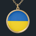 Colar Banhado A Ouro Bandeira Patriótica da Ucrânia<br><div class="desc">Bandeira Patriótica da Ucrânia.</div>