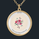 Colar Banhado A Ouro Bridesmaids Necklace<br><div class="desc">Colar de ponte para personalizar - design floral e borboleta.</div>