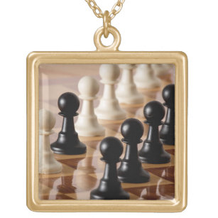 Jogo xadrez pingente colar rei rainha rook cavaleiro bispo peão colar longo  corrente jóias presente - AliExpress