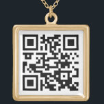 Colar Banhado A Ouro Carregue seu código QR - preto e branco exclusivo<br><div class="desc">Compartilhe qualquer site com um colar dourado de código QR digitalizável e bonito. Para criar seu próprio colar exclusivo, basta carregar sua imagem de código QR para o modelo. Como opção, você também pode fazer o upload de uma foto ou logotipo comercial. Surpreenda os amigos com uma mensagem online engraçada,...</div>
