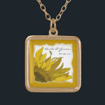 Colar Banhado A Ouro Casamento Amarelo de Canto de Girassol<br><div class="desc">O bonito Colar Nato Precoce do Canto Amarelo Amarelo faz um presente personalizado único para a noiva ou suas damas de honra. Personalize-o com os nomes pessoais da noiva e da data da cerimônia do noivo e do casamento ou seu próprio texto, se desejar. Este elegante colar de casamento botânico...</div>