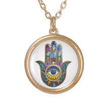 Colorful Petals Leaves Hamsa Sapphire Third Eye