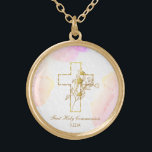 Colar Banhado A Ouro *~* Confirmação Cristã AP35 da Primeira Comunicaçã<br><div class="desc">( Search id AP35 para designs semelhantes e AP40 ) Um cristão religioso católico abençoou o Dourado Cruzamento Platado NECKLACE / PENDANT para uma garota de qualquer idade, de criança a adolescente/adolescente a mais velho cidadão. A design se você personalizar/personalizar. Serve bem para um dia especial ser lembrado. Qualquer seguidor...</div>