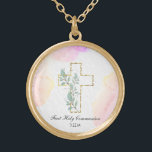 Colar Banhado A Ouro *~* Confirmação Cristã da Primeira Comunhão AP35<br><div class="desc">( procure por designs semelhantes no AP35 e no AP40 ) Religioso Cristão Católico abençoou Dourado Cruzado NECKLACE / PENDANT por uma garota de qualquer idade, de criança a adolescente/adolescente a mais velho cidadão. A design se você personalizar/personalizar. Serve bem para um dia especial ser lembrado. Qualquer seguidor do cristianismo...</div>