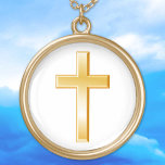 Colar Banhado A Ouro Cristão Dourado Necklace<br><div class="desc">A cruz é um símbolo central da fé cristã. Este símbolo serve também como um lembrete das crenças religiosas cristãs e da devoção espiritual. ***Observe que a cor de ouro no trabalho de arte não é metálica.**</div>