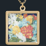Colar Banhado A Ouro Florestas II à meia-noite<br><div class="desc">Floral</div>