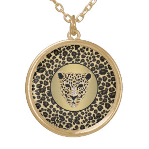Colar Banhado A Ouro Jaguar Estudado por Diamante