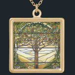 Colar Banhado A Ouro Janela Vidro Estável/Tiffany<br><div class="desc">Vintage Art...  faz um presente amável e significativo para ela quase sempre.  Obrigados para exibição.</div>