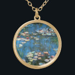 Colar Banhado A Ouro Lírios de Claude Monet, Impressionismo venenoso<br><div class="desc">Waterlily (1914), de Claude Monet, é uma pintura impressionista de arte natural. Uma das muitas variações das pinturas florais de lírio-d'água que Monet pintou pelo lago em seu jardim floral em Giverny, França. Sobre o artista: Claude Monet (1840-1926) foi o fundador do movimento de pintura impressionista francês, com a maioria...</div>