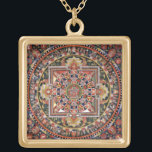 Colar Banhado A Ouro Mandala Tantric tibetana do budismo do vintage<br><div class="desc">Design Tantric tibetano da mandala do budismo do vintage. Um presente significativo para invocar a energia positiva,  o equilíbrio,  o equilíbrio e a boa sorte.</div>