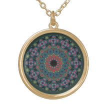 Março Birthstone Bloodstone Mandala Necklace