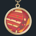 Colar Banhado A Ouro Painéis laranja abstrato<br><div class="desc">Um sonho surrealista,  esses painéis cor-de-laranja-abstrato parecem cera derretida fluindo através de uma canvas. Uma criação da Jennifer Goldberger,  este trabalho é incrível no seu uso imaginativo de cores e linhas. Escolha o seu hoje!</div>