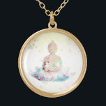 Colar Banhado A Ouro *~* Peach Aqua Buddha AP33 Floral Lotus<br><div class="desc">(( ID de pesquisa AP33 para designs semelhantes )) Simples e Minimal Abstrato Boho Zen Watercolor com áreas DOURADAS. Há opções em forma e cores de revestimento metálico em Prata e Placa Dourada. * Garland Botânica Boêmica Energeticamente Avançada / Floral Buquê / Flores Pastel Moderno Popular Suavemente Colorido Buda Artística...</div>