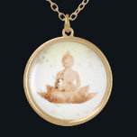 Colar Banhado A Ouro *~* Peach Terra AP33 Buda Botânica Lotus<br><div class="desc">(( ID de pesquisa AP33 para designs semelhantes )) Simples e Minimal Abstrato Boho Zen Watercolor com áreas DOURADAS. Há opções em forma e cores de revestimento metálico em Prata e Placa Dourada. * Garland Botânica Boêmica Energeticamente Avançada / Floral Buquê / Flores Pastel Moderno Popular Suavemente Colorido Buda Artística...</div>