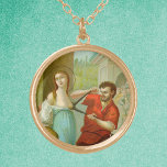 Colar Banhado A Ouro Rua. Agatha (M 003)<br><div class="desc">Detalhe de um antigo cromolitógrafo publicado entre 1895 e 1907 por A. & M. B. de uma pintura O Martírio das Ruas. Agatha, Virgin (Martirio di Sant'Agata) por Filippo Paladini (1590-1614) na Catedral das Ruas Agatha. a (Cattedrale di Sant'Agata ou Duomo di Catania), Catânia, Itália (da coleção privada de efemérsia...</div>