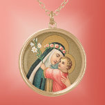 Colar Banhado A Ouro Rua de Lima e do Cristo (M 023)<br><div class="desc">Como Rua. Anthony de Pádua (JM 05) e alguns outros místicos da Igreja, Rua. Rosa de Lima (1586-1617) experimentou visões da Criança Cristo. Aos cinco anos de idade, Rua foi ensinado a ler e escrever por Ele quando os adultos à sua volta estavam muito ocupados para ensiná-la. Como adulta, Rua,...</div>