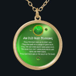 Colar Banhado A Ouro Uma Velho Bênção Irlandesa<br><div class="desc">Elegante, única joia celta de ouro com uma pedra esmeralda e uma pedra de xamrock com uma antiga dentro de oração irlandesa para o Santo do Dia do Paddy (, Rua. Patty ). Gemstones tridimensionais vibrantes e modelagem design, 3D muito precisa e renderização por parte da Búlgara Lumini (c).Parte da...</div>