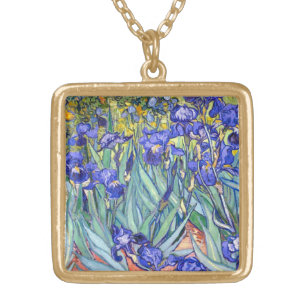 Colar Banhado A Ouro Vincent Van Gogh Irrisa Vintage Floral Belas Artes