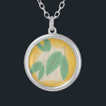 Colar Banhado A Prata Abstrato deixa uma ilustração amarela verde<br><div class="desc">Padrão de Folhas de Abstrato amarelo e verde</div>