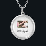 Colar Banhado A Prata Adicione o seu nome de foto: bridesmaid squad brid<br><div class="desc">design</div>