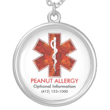 Alergia de amendoim Necklace médico