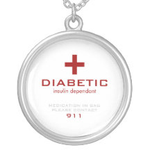 Alerta médico branco, diabético