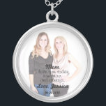 Colar Banhado A Prata Amo-Te Mãe Fotografia Colar.<br><div class="desc">O descendente "Mãe,  eu te amo hoje,  amanhã,  e sempre" É uma mãe excelente do noivo ou mãe da noiva personalizada com data de casamento e nome ou simples manutenção do dia de as mães.</div>