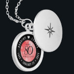 Colar Banhado A Prata Aniversário de Casamento da 80 Ruby Elegante<br><div class="desc">Comemore o aniversário de casamento da rubi 80 com este armário elegante! Serif preta elegante e sans serif lettering com confete hexagonal em um fundo vermelho rubi adicionam um toque memorável para esta ocasião especial e marco extraordinário. Personalize com os nomes dos casais e anos de casamento. Design © W.H....</div>