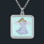 Colar Banhado A Prata Anjo cristão da flor da Pansy<br><div class="desc">Pansy Angel Necklace, t-shirts Angel e presentes Angel, por ArtMuvz Illustration. Coincidindo com a camiseta Romântica Pansy Angel para mamãe, Pai, crianças, bebê. Parabéns Pansy Angel bonito e presentes de natal, saco de tote, caneca, chapéu. Dons de anjo são uma maneira séria e significativa de mostrar a alguém que você...</div>