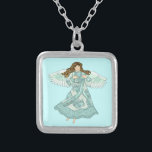 Colar Banhado A Prata Anjo cristão do oceano<br><div class="desc">Colar de Anjo Oceânico, roupa de Anjo, t-shirts de Anjo, presentes de Anjo por ArtMuvz Illustration. Coincronia com a camiseta Angel para a mãe, Pai, crianças, bebê. Parabéns do Christian Angel e presentes de natal, saco náutico de tote, caneca, chapéu. Camisa de anjo, presentes e roupa. Dons de anjo são...</div>