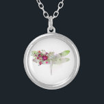 Colar Banhado A Prata *~* AP34 Floral Rosa vermelha Dragonfly Silver<br><div class="desc">(procure por designs semelhantes no AP34 ) Dragonfly Floral com Buquê de rosas / FLOWERS. O DRAGONFLY é um símbolo de profunda transformação. FLORAL Avançado Elegantemente Simples design doce Mínimo Mínimo de Pastel apresentando uma vista lateral desenhos aquosos de BUQUÊ MINT com mancha de menta e GLITTER DRAGONFLY / DRAGON...</div>