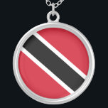 Colar Banhado A Prata Bandeira de Trinidad e Tobago<br><div class="desc">Trinidad e Tobago Flag; Trinidadiano,  Tobagônico</div>