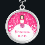 Colar Banhado A Prata Brunette Fuchsia Wedding Bridesmaid Necklace<br><div class="desc">Colares de Manutenção Escolha Término Dourado Prateado Prateado ou Personalizado Personalizado Único Silver Silver Silver!Colares de Festas de casamento de Presença de Natal - para alterar a cor de fundo - clique em personalizar - clique em editar - escolha a última ferramenta no menu suspenso e escolha entre uma das...</div>