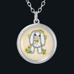 Colar Banhado A Prata Bunny Rabbit Angel Necklace<br><div class="desc">Coelho Rabbit Angel Necklace, Angel roupa, Angel t-shirts, Angel gifts by ArtMuvz Illustration. Coincronia com a camiseta Angel para a mãe, Pai, crianças, bebê. Saco de tote do Angel, aniversário, presente de páscoa e natal, caneca, chapéu. Os presentes PAngel podem ser de natureza religiosa ou secular e podem ser encontrados...</div>