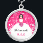 Colar Banhado A Prata Cabelo Negro Fuchsia Casamento Bridesmaid Necklace<br><div class="desc">Colares de Manutenção Escolha Término Dourado Prateado Prateado ou Personalizado Personalizado Único Silver Silver Silver!Colares de Festas de casamento de Presença de Natal - para alterar a cor de fundo - clique em personalizar - clique em editar - escolha a última ferramenta no menu suspenso e escolha entre uma das...</div>