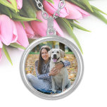 Colar Banhado A Prata Cachorro de Pet Bonito Lover Foto Personalizada<br><div class="desc">Agora você pode ter seu melhor amigo com você aonde quer que você vá com este colar personalizado de fotos de animais de estimação. Personalize com sua foto favorita! Deve ter para cada mãe de cachorro, amante de cachorro e todos os amantes de estimação! COPYRIGHT © 2020 Judy Burrows, Black...</div>
