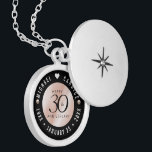 Colar Banhado A Prata Celebração do Aniversário de Casamento de Pearl 30<br><div class="desc">Comemore o aniversário do casamento de 30 com este armário elegante! Serif preta elegante e sans serif lettering com pérolas em um fundo pearlescente adicionam um toque memorável para esta ocasião especial e marco extraordinário. Personalize com os nomes de casais felizes e as datas de seu aniversário de pérola. Design...</div>