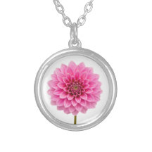 Colar de prata com Dahlia Rosa