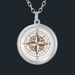 Colar Banhado A Prata Compasso do vintage<br><div class="desc">Compasso do vintage</div>