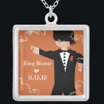 Colar Banhado A Prata Coral Wedding Ring Bearer Necklace<br><div class="desc"></div>