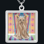 Colar Banhado A Prata Crown Princess Yorkie<br><div class="desc">Animais</div>
